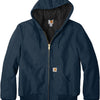 Carhartt Quilted-Flannel-Lined Duck Active Jacket - Dark Navy