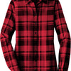 Port Authority Ladies Plaid Flannel Tunic - Engine Red/ Black