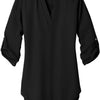 Port Authority Ladies 3/4-Sleeve Tunic Blouse - Black