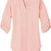 Port Authority Ladies 3/4-Sleeve Tunic Blouse - Rose Quartz