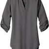 Port Authority Ladies 3/4-Sleeve Tunic Blouse - Sterling Grey