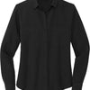 Mercer+Mettle Women's Stretch Crepe Long Sleeve Camp - Deep Black