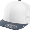 TravisMathew Cruz Colorblock Trucker Cap - White/Vintage Indigo