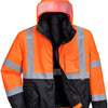 Hi-Vis 3-in-1 Contrast Premium Bomber Jacket - Orange/Black