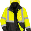 Hi-Vis 3-in-1 Contrast Premium Bomber Jacket - Yellow/Black