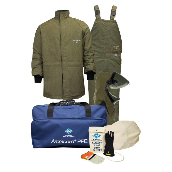 40 Cal Arc Flash Kit (CAT 4) - RevoLite Short Coat & Overall, Hood, Glasses, Voltage Glove