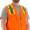 Hi Vis Surveyor's Vests (PK 5 Vests) - ANSI 2, Type R, DOT Striping, Zipper - Orange