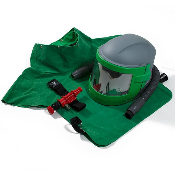 Nova 3 Supplied Air Respirator Blasting Helmet and Blast Shroud Kits, Adjustable Fit, Wide View, NIOSH Certified Protection for Abrasive Blasters