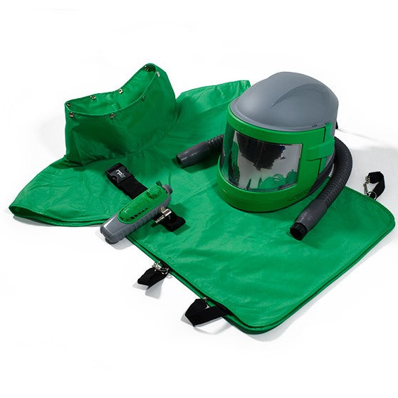 Nova 3 Supplied Air Respirator Blasting Helmet and Blast Shroud Kits, Adjustable Fit, Wide View, NIOSH Certified Protection for Abrasive Blasters