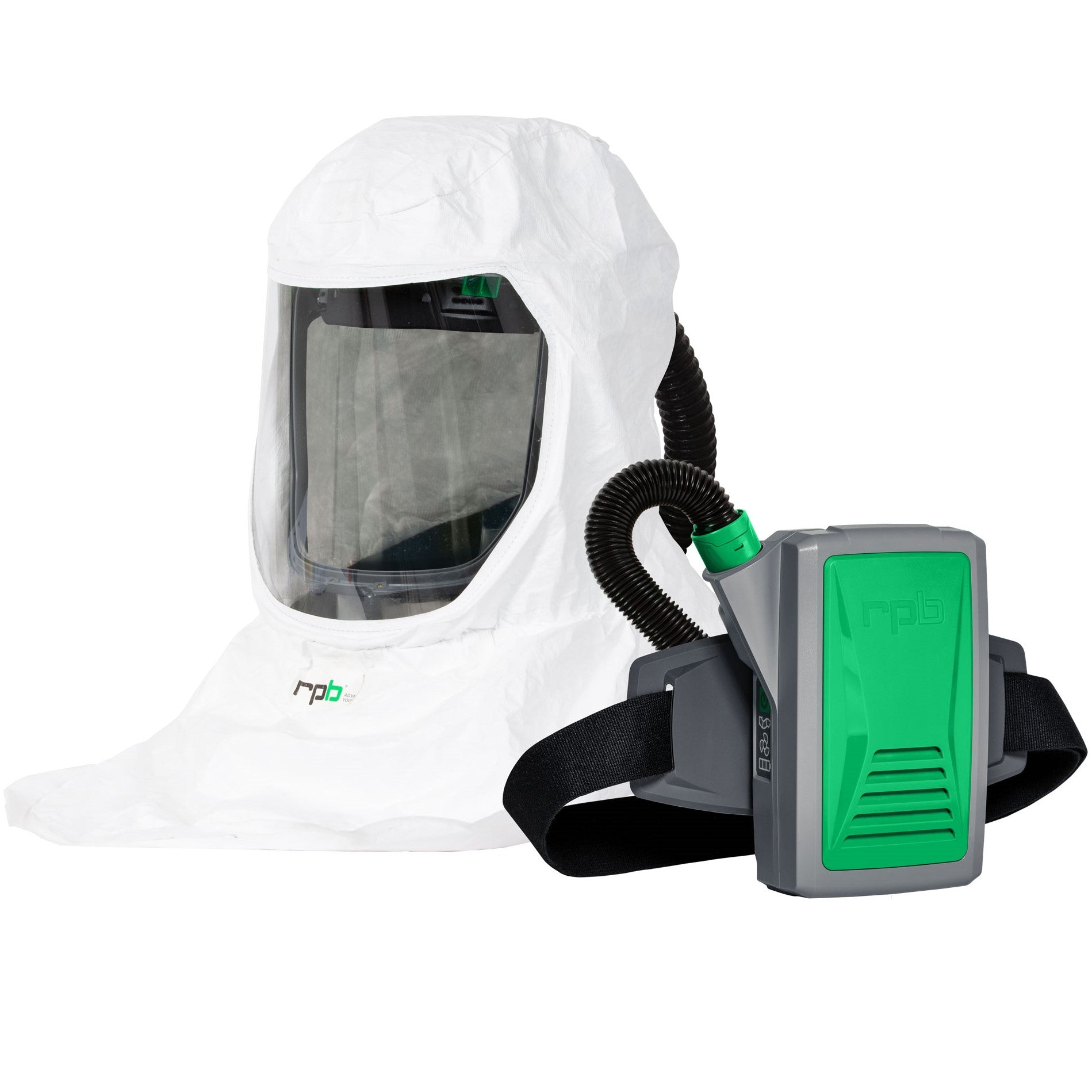 T-Link Respirator Hood - PAPR or Supplied Air, Helmet or Bump Cap, Lightweight Tyvek, NIOSH Certified Protection for Paint/Powder Coat Manufacturing