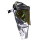 Aluminized Flip Front Hood with Metalized Gold Polycarbonate Faceshield - Carbon Armour Silvers H5