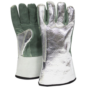 Aluminized Thermal Gloves - OPF Back, Leather Palm, 13 In. Long, Wing Thumb, Reinforced Index and Thumb Crotch (PK 1 Pair)