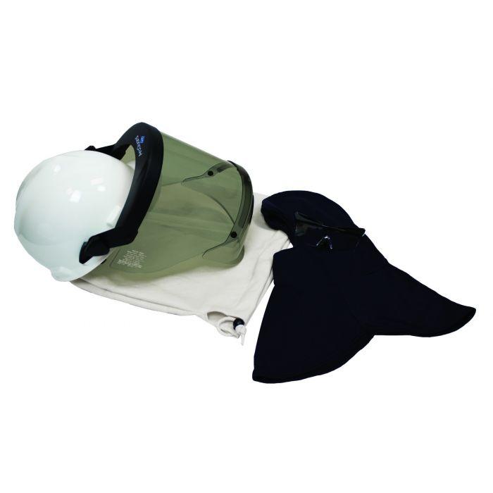 Arc Flash Head Protection Kit - 12 Cal - Hard Hat, Faceshield, Adjustable Slotted Helmet Mount, Balaclava, Safety Glasses - National Safety Apparel