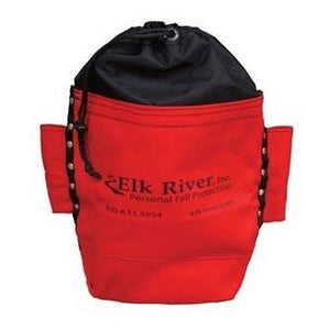 Bolt Bag with Belt Tunnel, Tool Loops and Drawstring - 10 x 9 x 4 in., Heavy Duty Red Canvas - Elk River Fall Protection