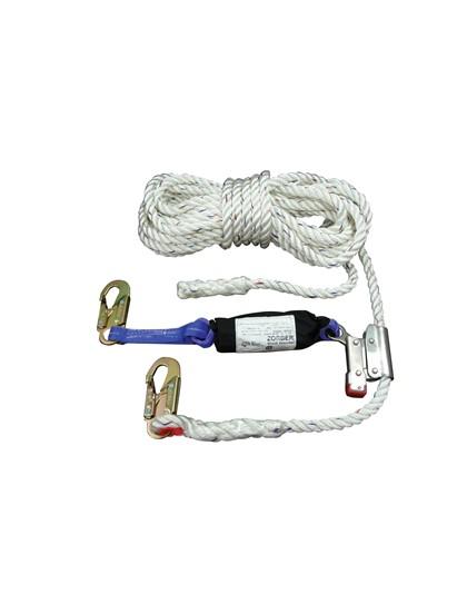 Lifeline with Rope Grab and 2 ft. Zorber Energy Absorber - Construction Plus Fall Protection