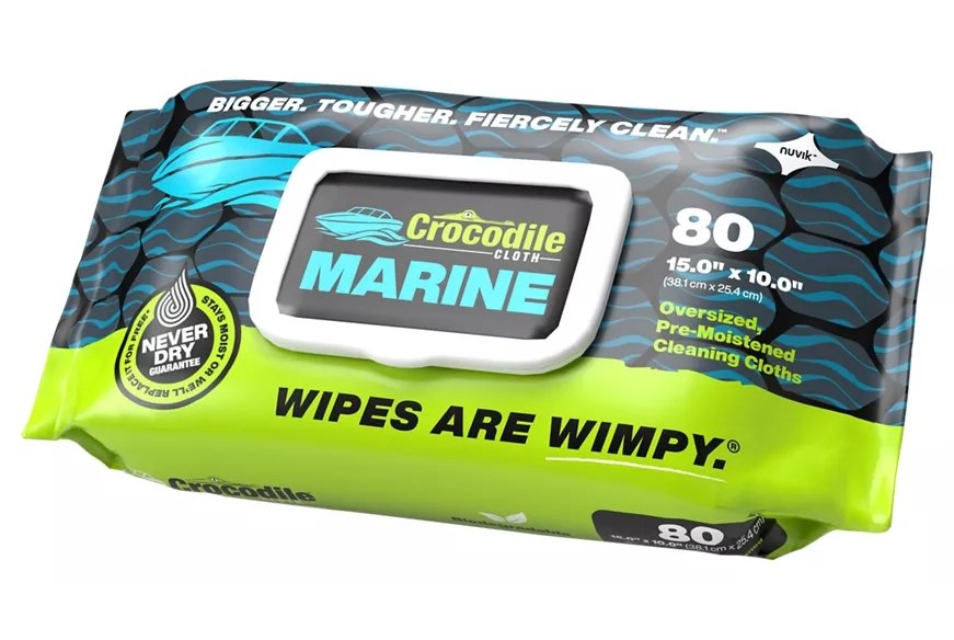 Crocodile Cleaning Cloths (Pack 80 Wipes) - Multi-Purpose, Grill, Outdoor or Marine