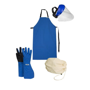 Cryogenic Protection Kits - Cryo Apron, Gloves, Faceshield, and Carry Bag