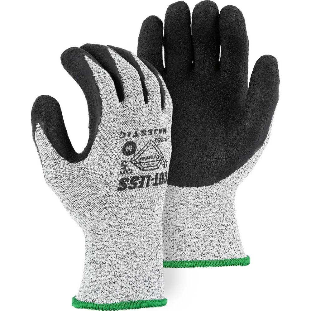 Cut Resistant Glove - Dyneema Blend, Crinkle Latex Palm Dip, Light Cut Resistance (PK 12 Pairs) - Majestic