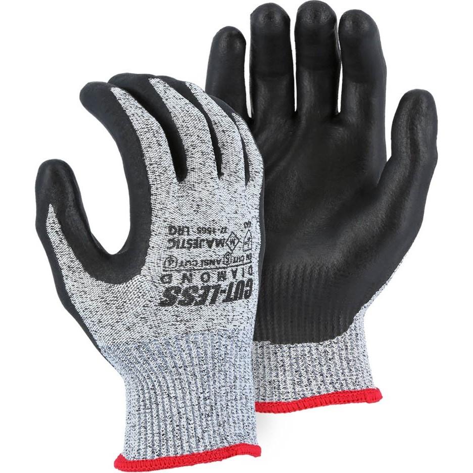 Cut Resistant Glove - Dyneema Blend, Foam Nitrile Palm Dip, Moderate Cut Resistance (PK 12 Pairs) - Majestic