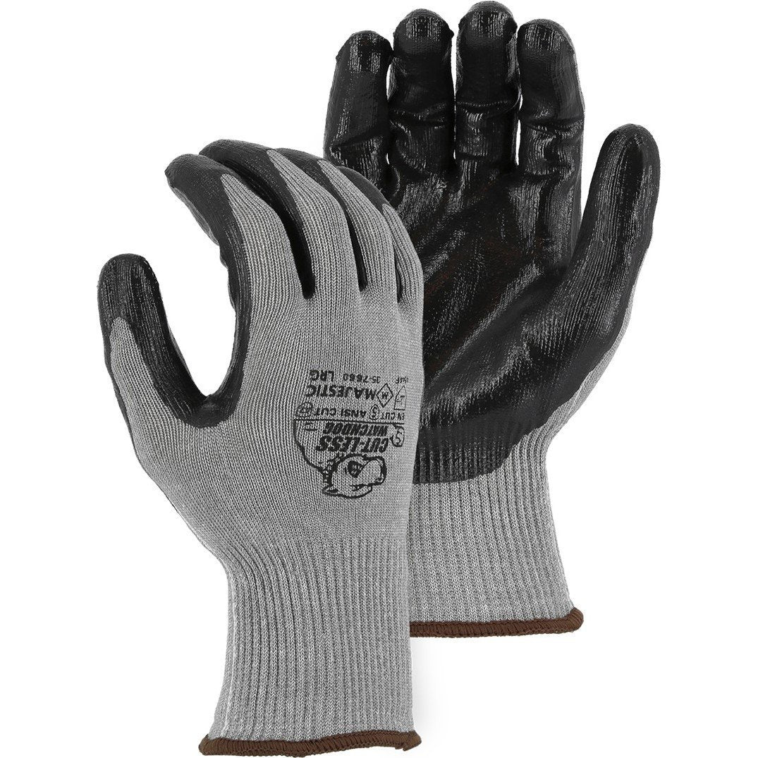 Cut Resistant Glove - KorPlex Blend, Flat Nitrile Palm Dip, High Cut Resistance (PK 12 Pairs) - Majestic