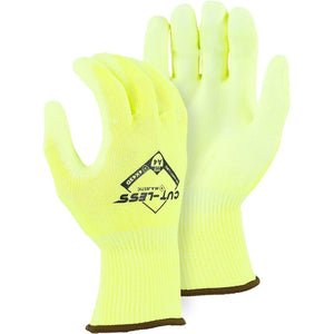 Cut Resistant Glove - KorPlex Blend, Polyurethane Palm Dip, Moderate Cut Resistance, High Visibility (PK 12 Pairs)