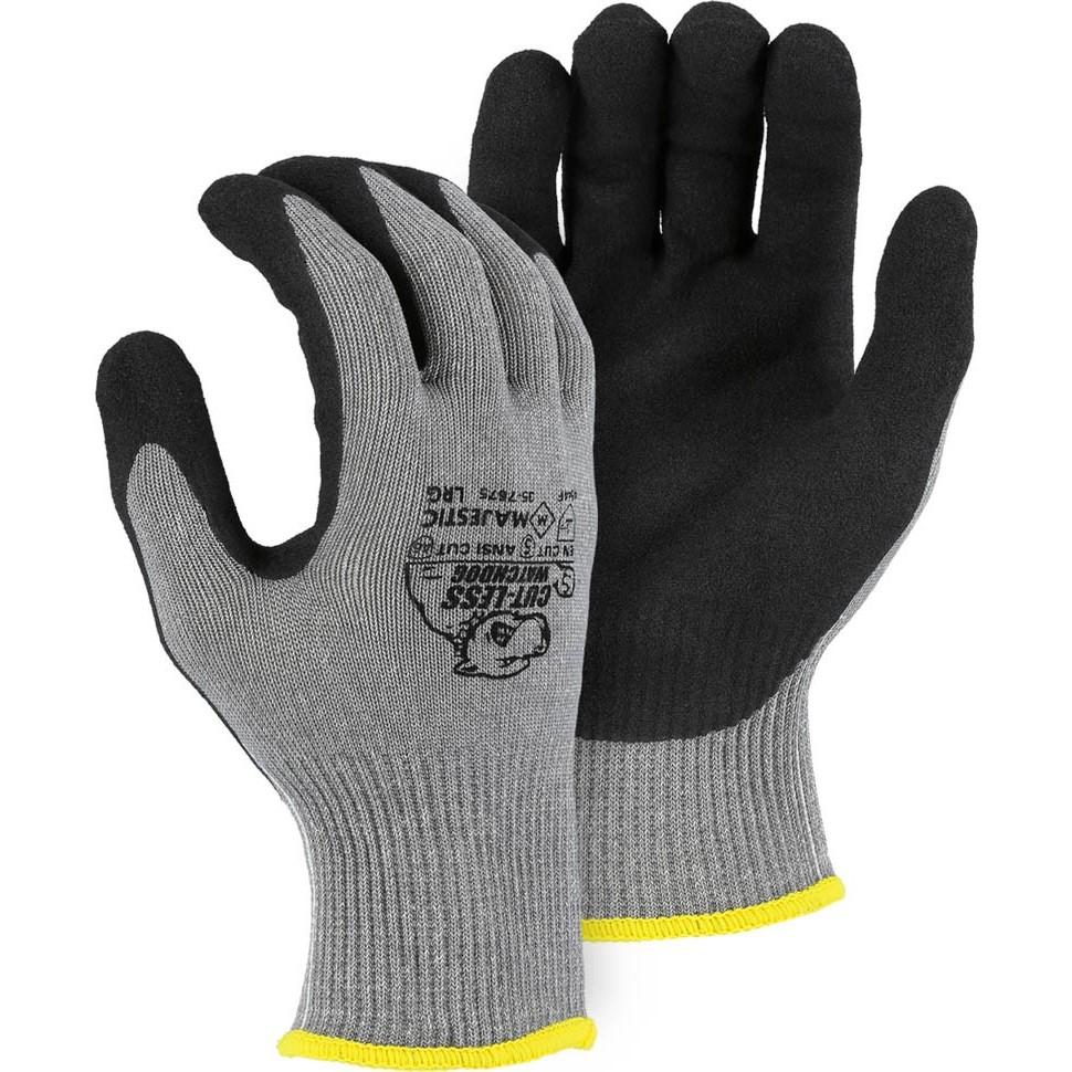 Cut Resistant Glove - KorPlex Blend, Sandy Nitrile Palm Dip, High Cut Resistance (PK 12 Pairs) - Majestic