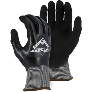 Cut Resistant Glove - KorPlex Blend, Sandy over Flat Nitrile Dip, Moderate Cut Resistance (PK 12 Pairs)