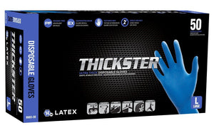 Disposable Gloves - 14 MIL Latex, SAS Thickster (500 Gloves)