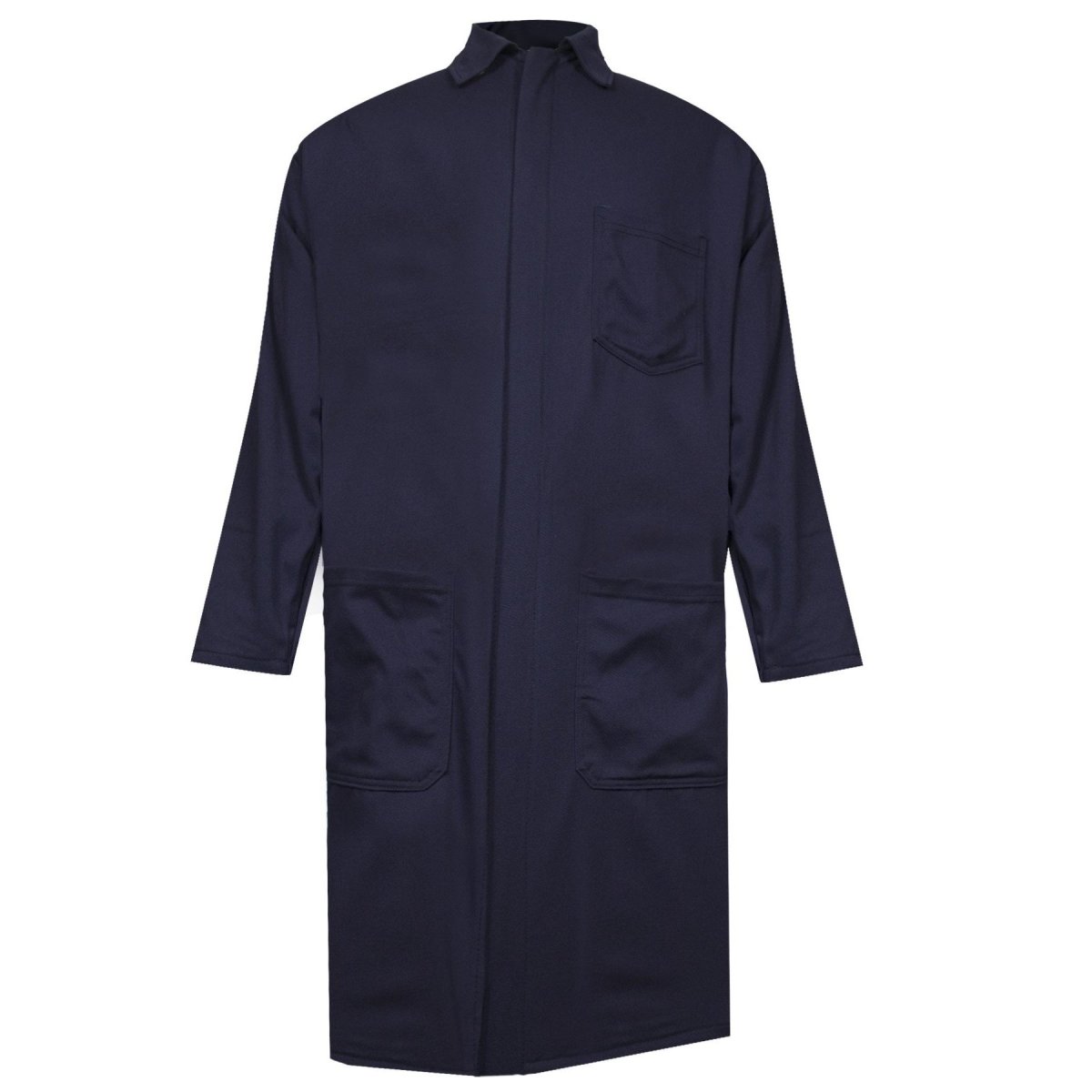 Lab Coat - Fire (FR) and Arc Flash Resistant, 42 Inches Long, Ultra Soft, Covered Snap Front, 3 Pockets - National Safety Apparel