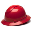 Full Brim Hard Hats (PK 12 Helmets) - Ridgeline Pyramex - Red