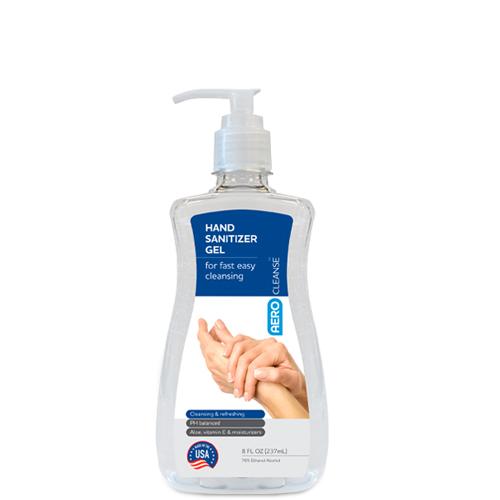 Hand Sanitizer Gel - 70% Alcohol Antiseptic in 4, 8, or 16 Ounce, 1 Liter, or 1 Gallon Bottles with Cap or Pump Top - Made in USA - AeroCleanse