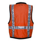 Hi-Vis Construction Survey Vest - FR Silver Segmented Reflective Trim, Snap Front, Survey Pocket, Type R Class 2 - National Safety Apparel