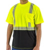 Hi Vis Birdseye Mesh Shirts - Short or Long Sleeve, ANSI 2, Reflective Chainsaw Striping - Hi Vis Yellow