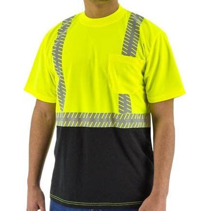 High Visibility Birdseye Mesh Short or Long Sleeve Shirts with Reflective Chainsaw Striping (PK 12 Shirts)