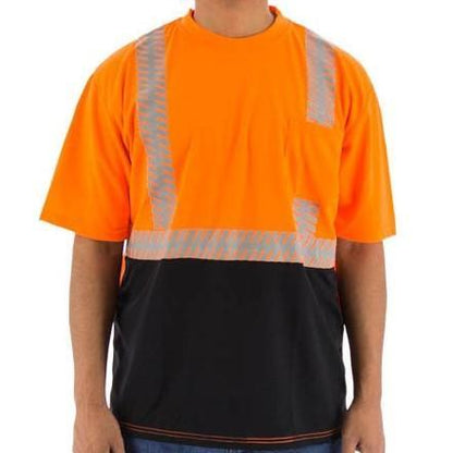 High Visibility Birdseye Mesh Short or Long Sleeve Shirts with Reflective Chainsaw Striping (PK 12 Shirts)