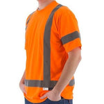 High Visibility Birdseye Mesh Short or Long Sleeve Shirts with Reflective Striping (PK 12 Shirts)