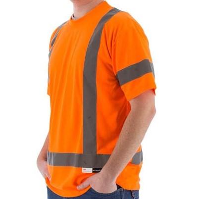 High Visibility Birdseye Mesh Short or Long Sleeve Shirts with Reflective Striping (PK 12 Shirts)