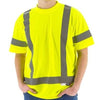 High Visibility Birdseye Mesh Short or Long Sleeve Shirts - ANSI 3, Reflective Striping (PK 12 Shirts) - Hi Vis Yellow