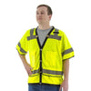 High Visibility Heavy Duty Mesh Safety Vest - ANSI 3, Snap Close (PK 5 Vests) - Hi Vis Yellow