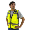 High Visibility Heavy Duty Mesh Safety Vest - Snap Close (PK 5 Vests) - Hi Vis Yellow