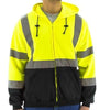 Majestic Hi Vis Zipper Hoodie - Type R Class 3, Teflon Coated - Hi Vis Yellow/Black Bottom