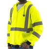 Majestic Hi Vis Zipper Hoodie - Type R Class 3, Teflon Coated - Hi Vis Yellow