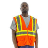 High Visibility Mesh Safety Vest (PK 5 Vests) - ANSI 2, DOT Striping, Zipper Close - Hi Vis Orange