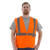 High Visibility Mesh Safety Vest (PK 5 Vests) - ANSI 2, Zipper Close - Hi Vis Orange