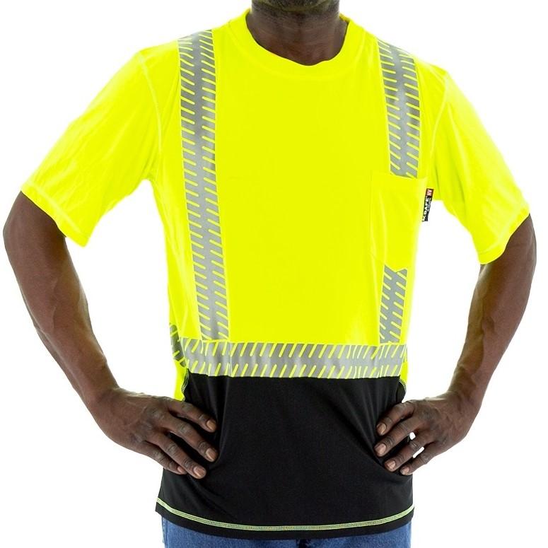 High Visibility Snag Resistant Short Sleeve Shirts with Reflective Chainsaw Striping