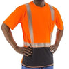 High Visibility Snag Resistant Short Sleeve Shirts (PK 5 Shirts) - ANSI 2, Reflective Chainsaw Striping - Hi Vis Orange