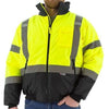 High Visibility Waterproof Jacket with Quilted Liner and Reflective Striping - Majestic - Hi Vis Yellow/Black Bottom