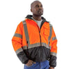 High Visibility Waterproof Jacket with Removable Fleece Liner and Reflective Striping - Majestic - Hi Vis Orange