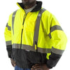 High Visibility Waterproof Jacket with Removable Fleece Liner and Reflective Striping - Majestic - Hi Vis Yellow