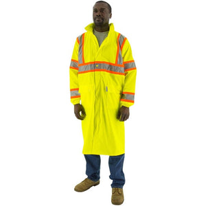 High Visibility Waterproof Rain Jacket with DOT Striping - Majestic